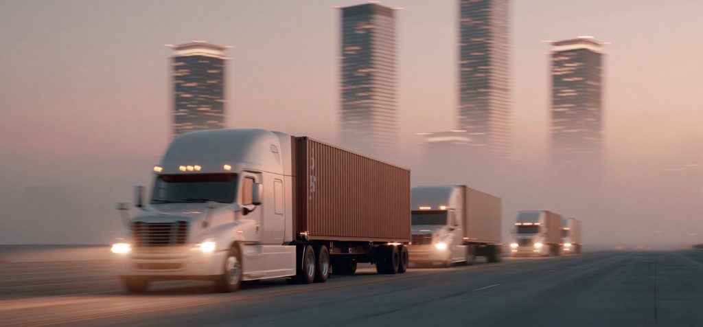 Freight trucks on the highway